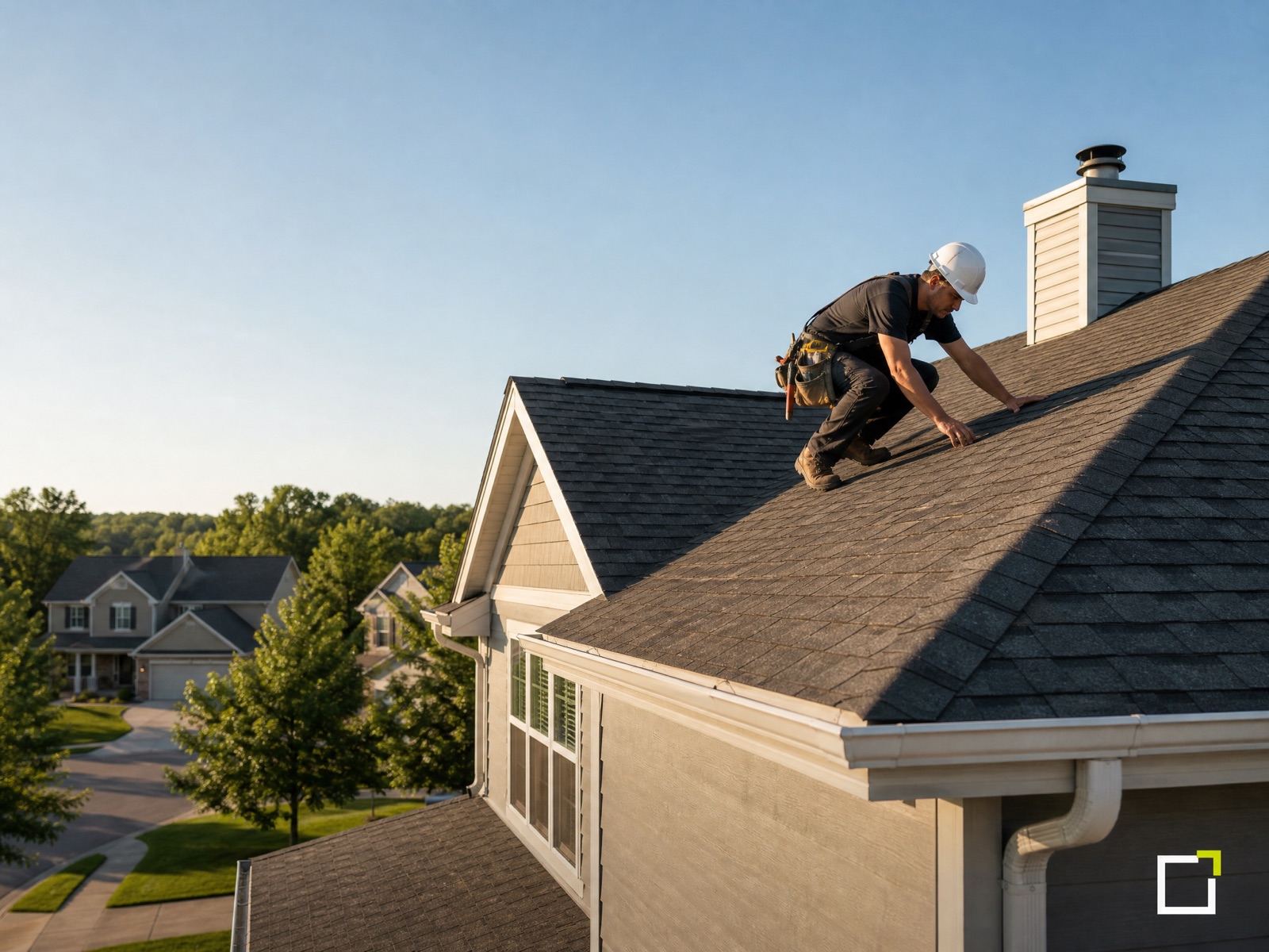 North Standard roofer inspecting the shingles on a home's roof
